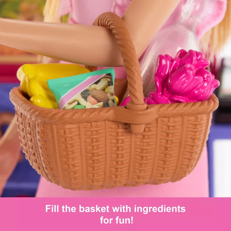 Barbie and Teresa Recipe for Friendship Malibu tirgū lelle un rotaļu komplekts ar 11 piederumiem