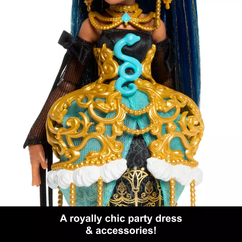 Monster High Scary Sweet Birthday Cleo De Nile lelle ballīšu kleitā ar baloniem un dāvanām