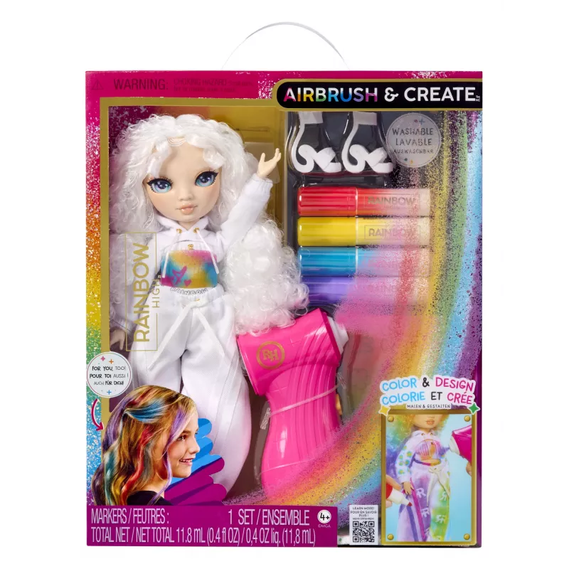 Rainbow High Air Brush & Create Fashion Dolls -Zaļas acis, modes lelle, sieviete, 4 gadi, zēns/meitene, 280 mm, daudzkrāsu