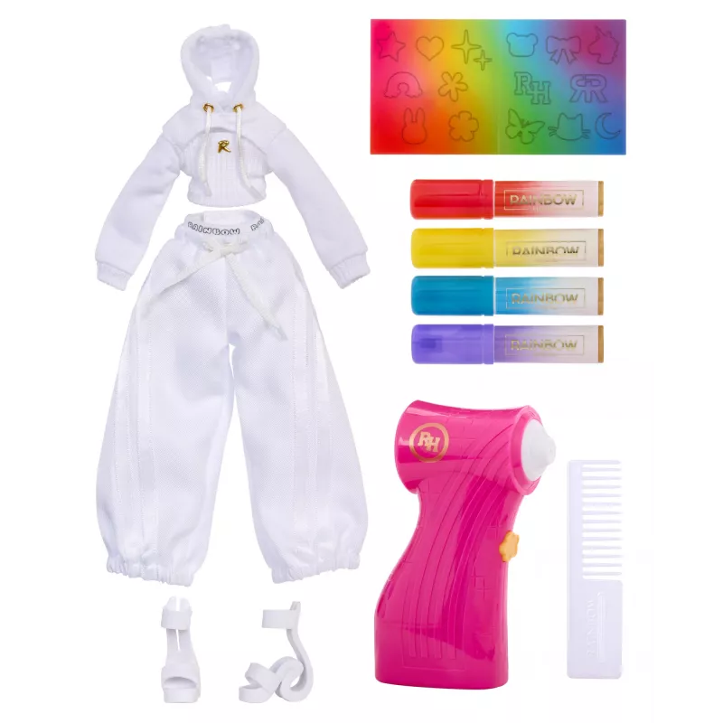 Rainbow High Air Brush & Create Fashion Dolls -Zaļas acis, modes lelle, sieviete, 4 gadi, zēns/meitene, 280 mm, daudzkrāsu
