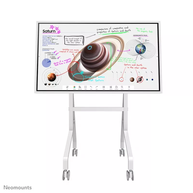 Neomounts FL50-515WH1 Samsung Flip ratiņi 55–65 collu displejiem, pagriežami, augstuma regulēšana, balta