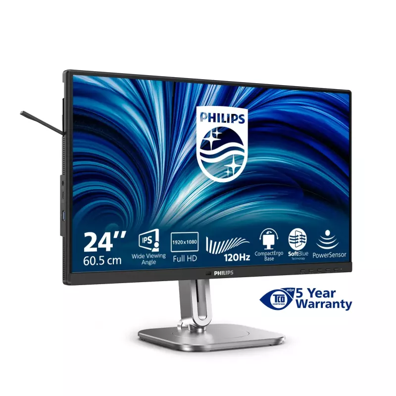 Philips 4000 sērijas 24B2N4200/00 datora monitors 60,5 cm (23,8 collas) 1920 x 1080 pikseļi Full HD LCD Pelēks