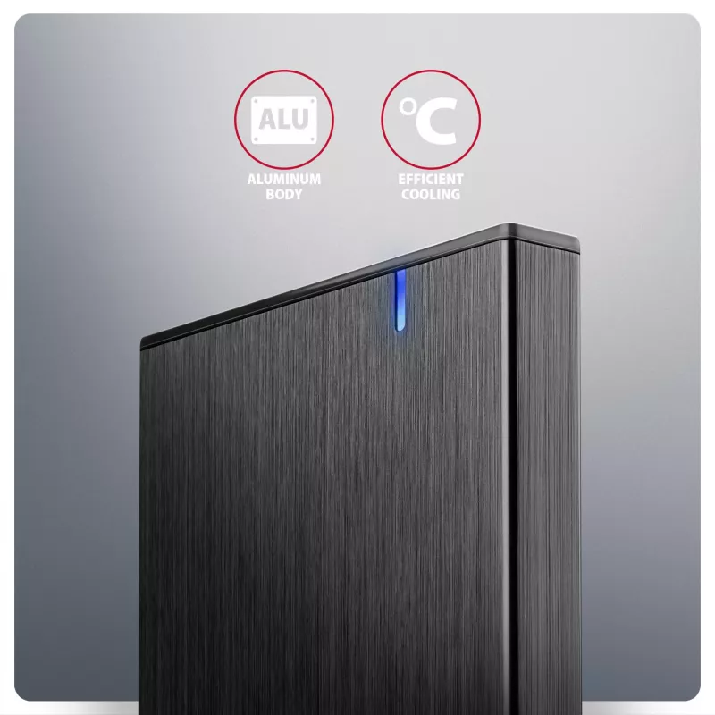 Axagon EE25-XA6C kompakta alumīnija USB-C 5Gbps – SATA 6G ārējā kaste 2,5 collu SSD/HDD