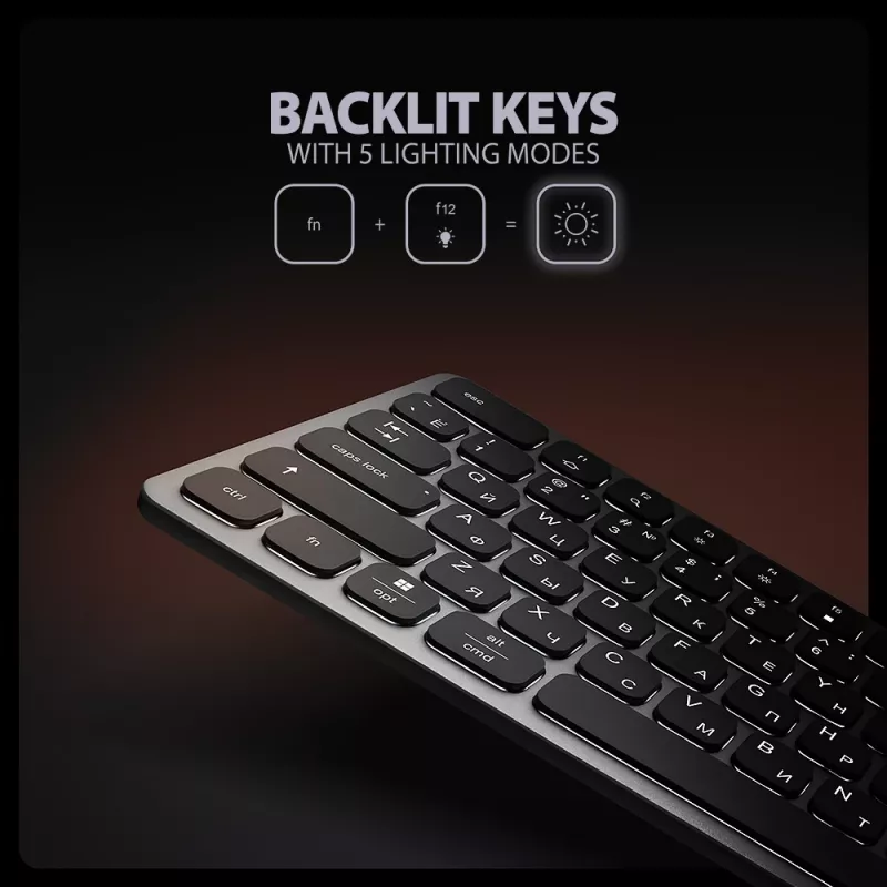 Axagon HMC-KB-CRL, USB 5Gbps centrmezgls ar tastatūru, HDMI 4K/60Hz, 3x USB-A, SD/mSD, audio, PD100, kirilicas izkārtojums
