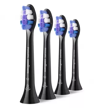 Zobu birstes galviņas Philips HX6054/88 — 4 gab. iepakojumā, īpaši mīksti sari, melnas
