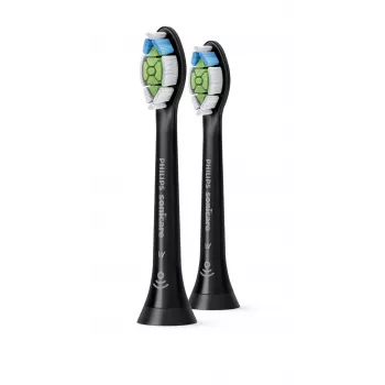 Philips Sonicare Optimal balta HX6062/88 2 gab. birstes galviņas, 2 gab., Melna, 3 mēnesis(-i), Vidēja, 62000 kustības minūtē, Philips