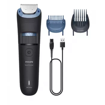 Bārdas trimmeris Philips BT3665/15 ar pilnmetāla asmeņiem, 0,5–20 mm, 40 soļi, bezvada, melns
