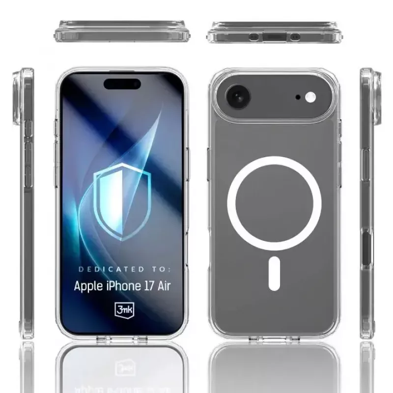 Telefona vāciņš 3MK Apple iPhone 17 Air — caurspīdīgs TPU/PU futrālis, piemērots 6,5 collu (16,5 cm) ekrānam