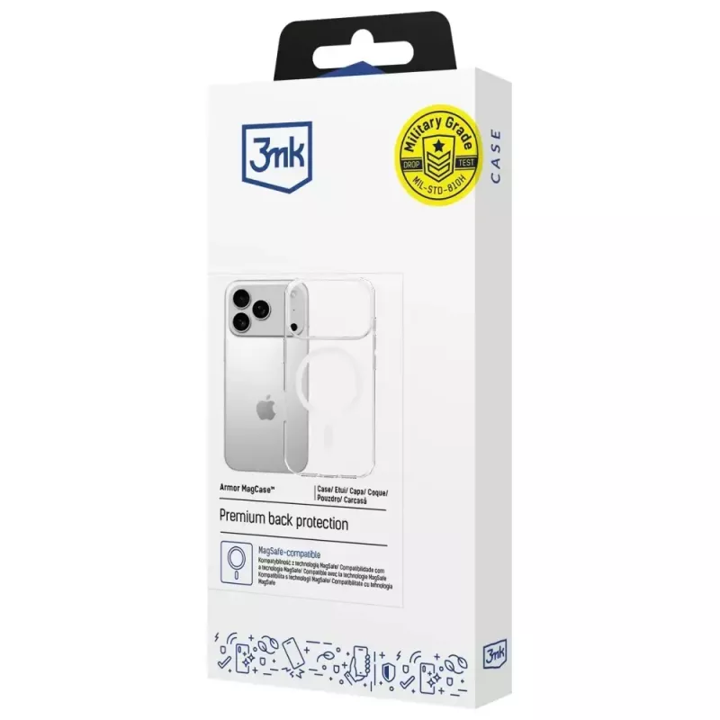 Aizsargapvalks 3MK Armor MagCase Apple iPhone 17 Pro, magnētiskais stiprinājums, caurspīdīga/dūmakaina apdare