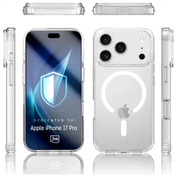 Aizsargapvalks 3MK Armor MagCase Apple iPhone 17 Pro, magnētiskais stiprinājums, caurspīdīga/dūmakaina apdare