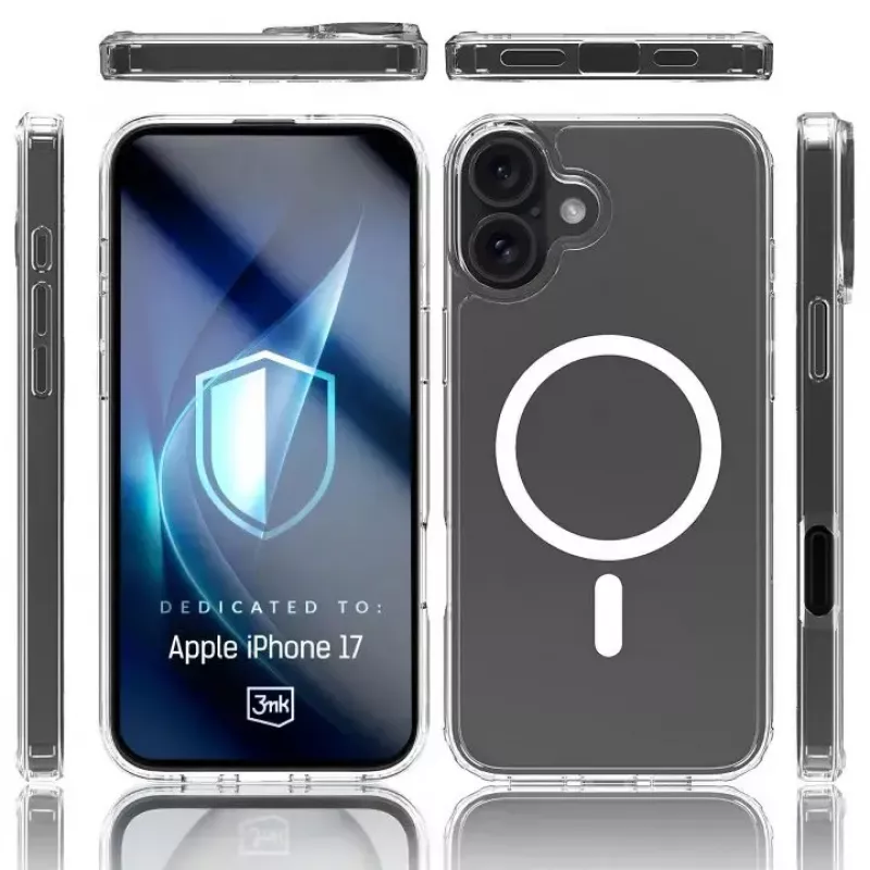 Telefona vāciņš 3MK priekš Apple iPhone 17, caurspīdīgs TPU/PU futrālis, 6,3 collu (16 cm) ekrānam