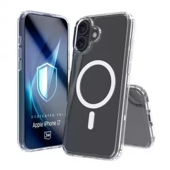 Telefona vāciņš 3MK priekš Apple iPhone 17, caurspīdīgs TPU/PU futrālis, 6,3 collu (16 cm) ekrānam