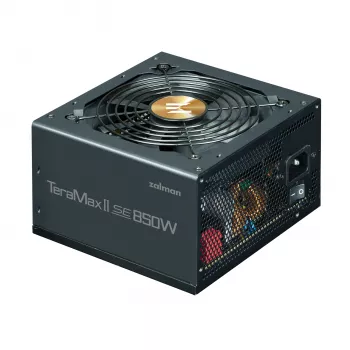 Barošanas bloks Zalman TeramaxII SE 850 W ATX 18+10 kontaktu, 80 PLUS Gold, 120 mm ventilators, melns