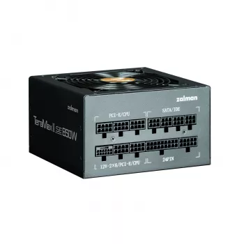 Barošanas bloks Zalman TeramaxII SE 850 W ATX 18+10 kontaktu, 80 PLUS Gold, 120 mm ventilators, melns