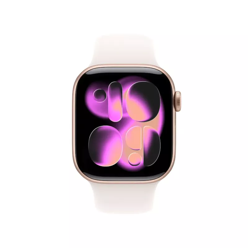 Apple Watch Series 11 GPS 42mm rozā zelta alumīnija korpuss, gaiši rozā sporta siksniņa S/M