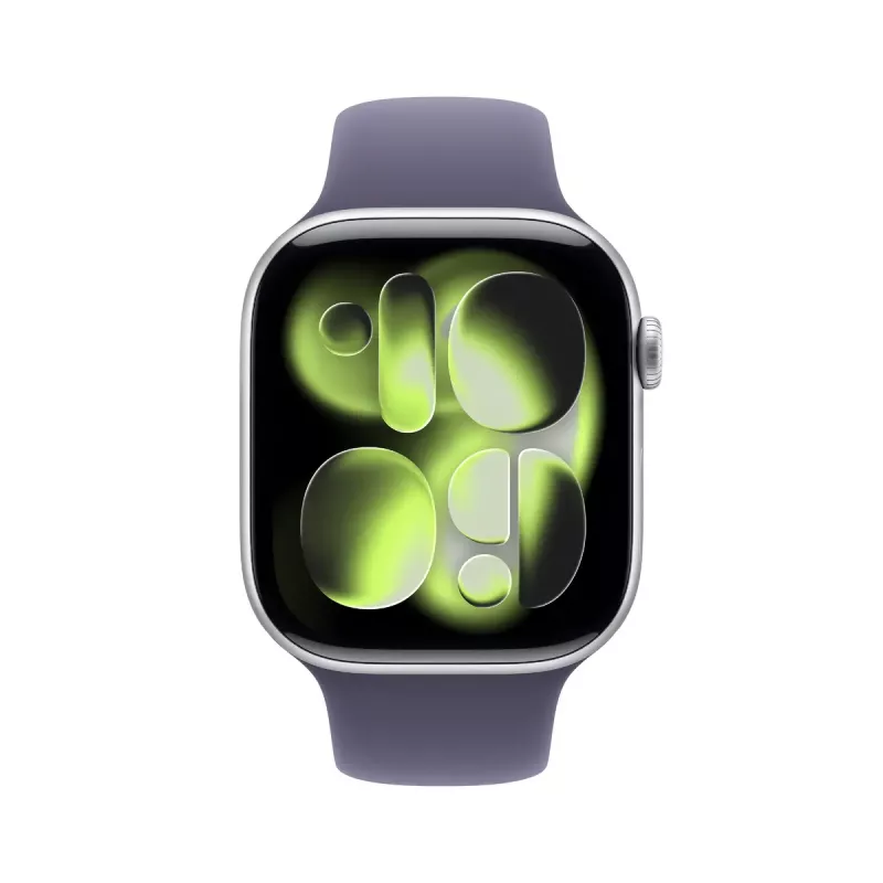 Viedpulkstenis Apple Watch Series 11 GPS 46mm Sudraba alumīnija korpuss Purple Fog sporta siksniņa S/M