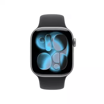 Apple Watch Series 11 GPS + Cellular 42mm Space Grey Aluminium Case ar Black Sport Band - S/M