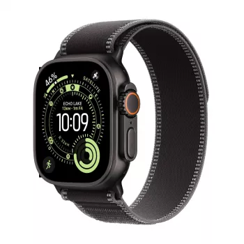 Apple Watch Ultra 3 GPS + Cellular 49mm Black Titanium Case ar Black/Charcoal Trail Loop - M/L