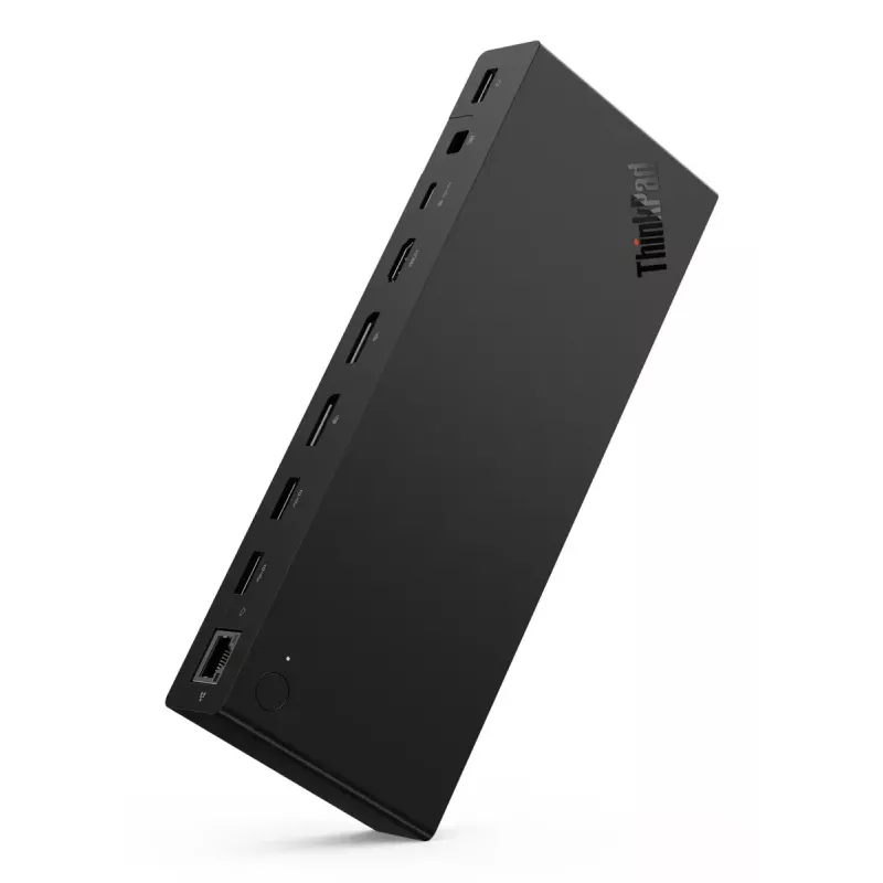 Dokstacija Lenovo ThinkPad USB4 Smart Dock 5500 — USB4 resursdators, 4x USB-A Gen2, HDMI, Gigabit Ethernet, 135W adapteris, Eclipse Melns