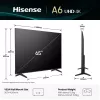 Hisense 65A6Q TV 165.1 cm (65 collas) 4K Ultra HD Smart TV Wi-Fi Melns 330 cd/m²