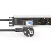 DIGITUS PDU - 1U alumīnija statnes 7x drošības kontaktligzda 16A 4000W 250VAC 50/60Hz 1x automātiskais slēdzis