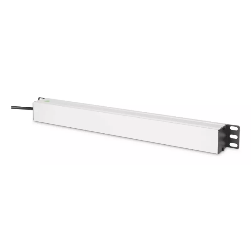DIGITUS PDU - 1U alumīnija statnes stiprinājums 8x CEE 7/7 kontaktligzda 1x kontaktligzda 10A spraudnis 250VAC 50/60Hz IEC C14 spraudnis priekšējais drošinātājs