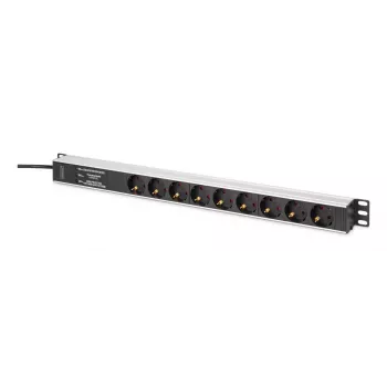 DIGITUS PDU - Alumīnija statnē montējams frekvenču filtrs 2 m 16 A 3600 W 230 V maiņstrāva 50/60 Hz 7x drošības 2x kontaktligzda