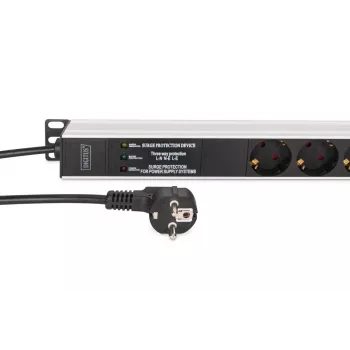 DIGITUS PDU - Alumīnija statnē montējams frekvenču filtrs 2 m 16 A 3600 W 230 V maiņstrāva 50/60 Hz 7x drošības 2x kontaktligzda