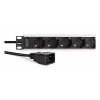 DIGITUS PDU - 1U alumīnija statīvā montējams 8x drošības ligzda 1x ligzda 16A 230VAC 50/60Hz IEC C20 spraudnis