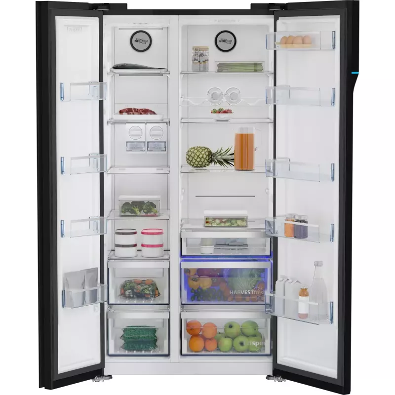 Beko GN163140ZGBN blakus-ledusskapis Brīvi stāvošs 558 L Melns