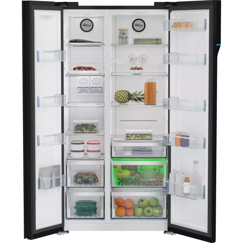 Beko GN163140ZGBN blakus-ledusskapis Brīvi stāvošs 558 L Melns