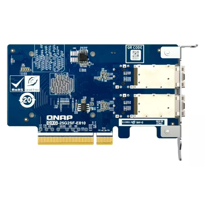 QNAP QXG-25G2SF-E810 tīkla karte Iekšēja Optiskā šķiedra 25000 Mbit/s