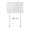 baltaboard ergo office ER-306 — sausā dzēšamā vienpusējā horizontālā tāfele, 1190×790 mm, brīvi stāvoša tērauda konstrukcija ar ritentiņiem, magnētiska