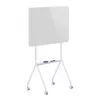 baltaboard ergo office ER-306 — sausā dzēšamā vienpusējā horizontālā tāfele, 1190×790 mm, brīvi stāvoša tērauda konstrukcija ar ritentiņiem, magnētiska