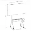 baltaboard ergo office ER-306 — sausā dzēšamā vienpusējā horizontālā tāfele, 1190×790 mm, brīvi stāvoša tērauda konstrukcija ar ritentiņiem, magnētiska