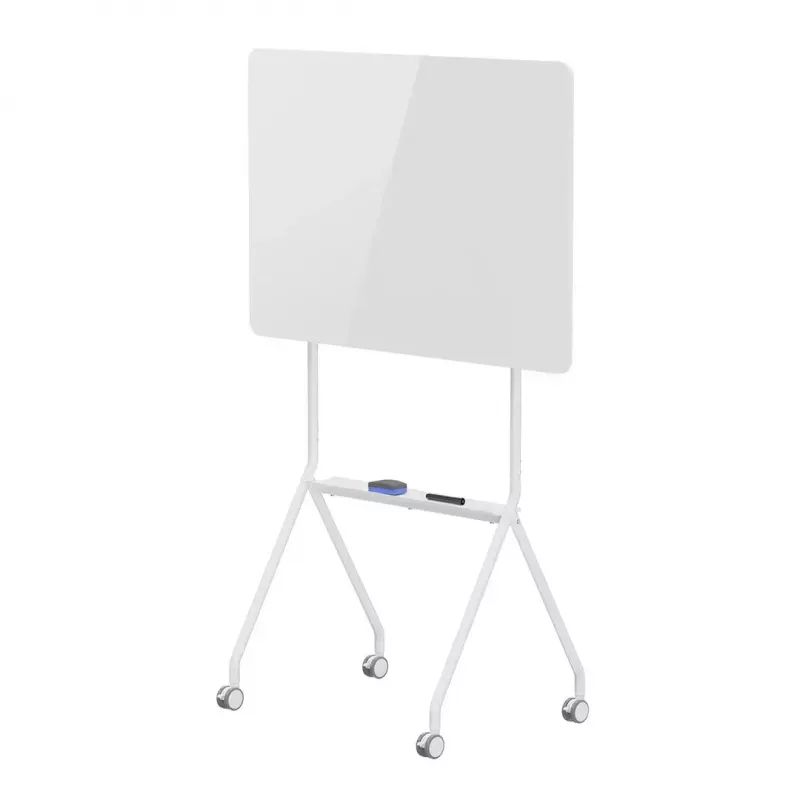 baltaboard ergo office ER-306 — sausā dzēšamā vienpusējā horizontālā tāfele, 1190×790 mm, brīvi stāvoša tērauda konstrukcija ar ritentiņiem, magnētiska