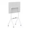baltaboard ergo office ER-306 — sausā dzēšamā vienpusējā horizontālā tāfele, 1190×790 mm, brīvi stāvoša tērauda konstrukcija ar ritentiņiem, magnētiska
