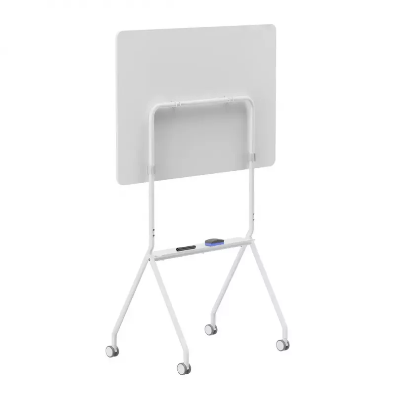 baltaboard ergo office ER-306 — sausā dzēšamā vienpusējā horizontālā tāfele, 1190×790 mm, brīvi stāvoša tērauda konstrukcija ar ritentiņiem, magnētiska