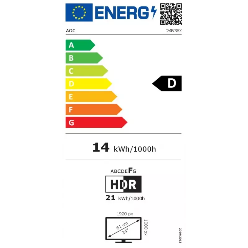 AOC B3 24B36X datora monitors 60,5 cm (23,8 collas) 1920 x 1080 pikseļi Full HD LED melns