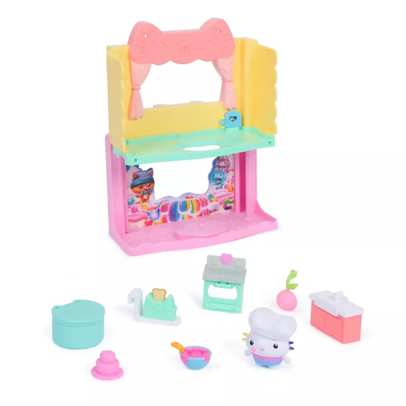 Action Figure Gabby's Dollhouse Cakey's Sprinkle Cake-tastic Kitchen Daudzkrāsains