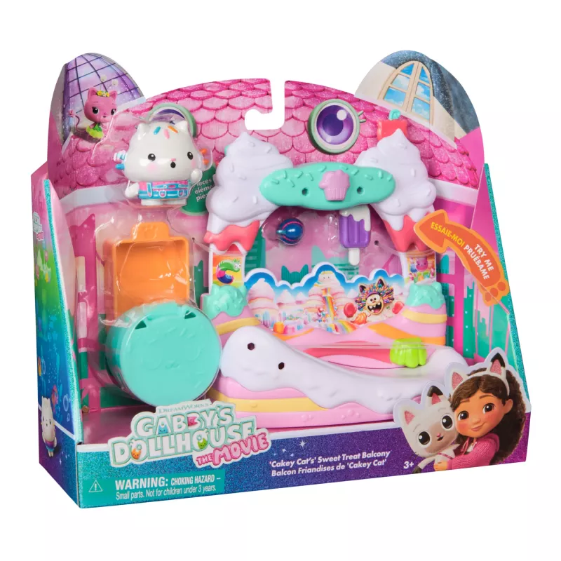 Rotaļu figūra Gabby's Dollhouse Cakey Cat's saldā balkona piedzīvojums Daudzkrāsains