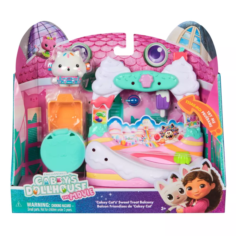 Rotaļu figūra Gabby's Dollhouse Cakey Cat's saldā balkona piedzīvojums Daudzkrāsains