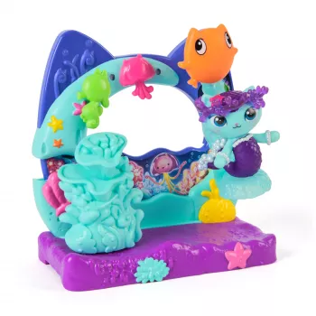 Gabby's Dollhouse: The Movie, Mercat's Aquarium Balcony, ar rotaļu figūriņu un leļļu mājas piederumiem, bērnu rotaļlietas meitenēm un zēniem vecumā no 3 gadiem