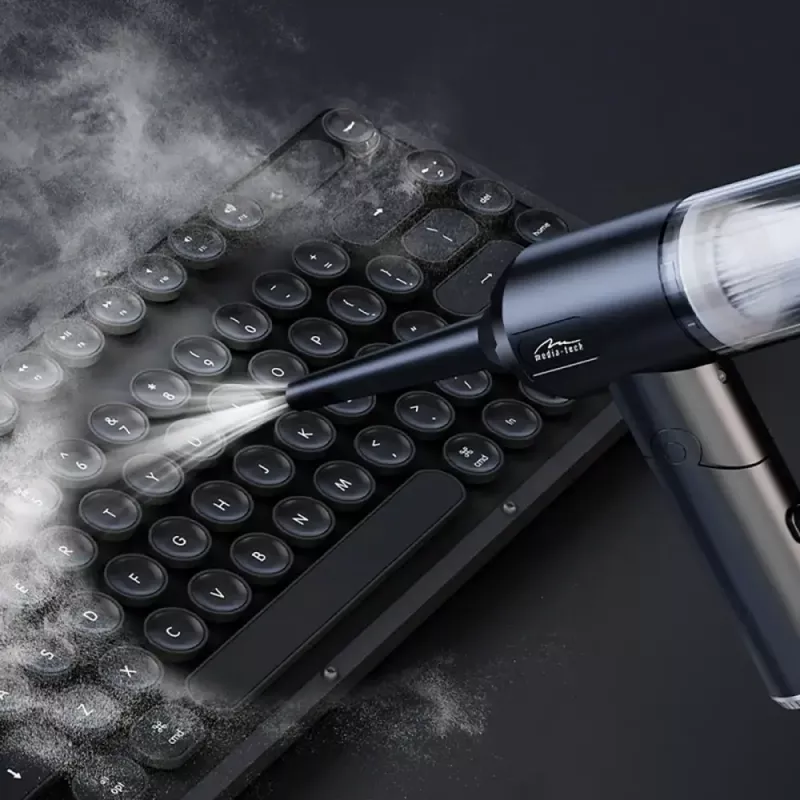 Mini pūtējs MEDIA-TECH MT6538 2 IN 1 Jet Air Duster — bezvada rokas tīrītājs, 2000 mAh, 65 W, 2500 l/min, 7000 Pa