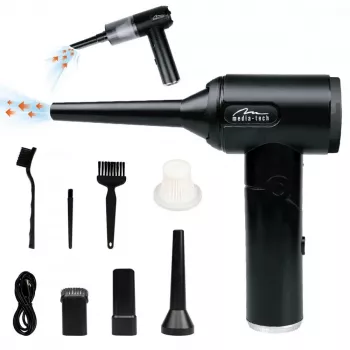 Mini pūtējs MEDIA-TECH MT6538 2 IN 1 Jet Air Duster — bezvada rokas tīrītājs, 2000 mAh, 65 W, 2500 l/min, 7000 Pa