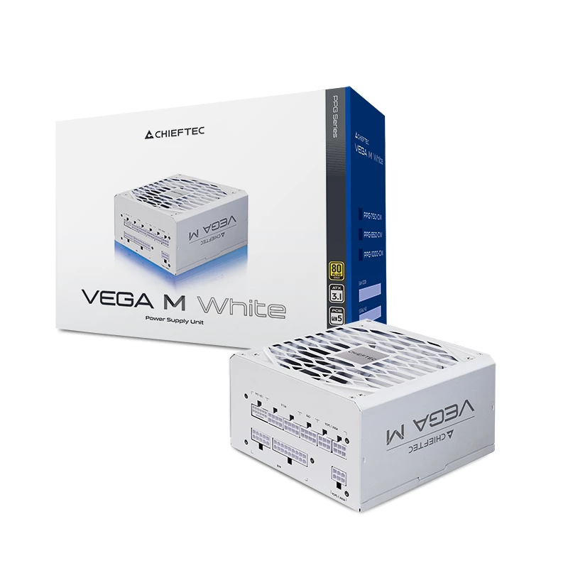 Chieftec Vega PPG-850-CW barošanas bloks 850 W 20+4 kontaktu ATX ATX balts