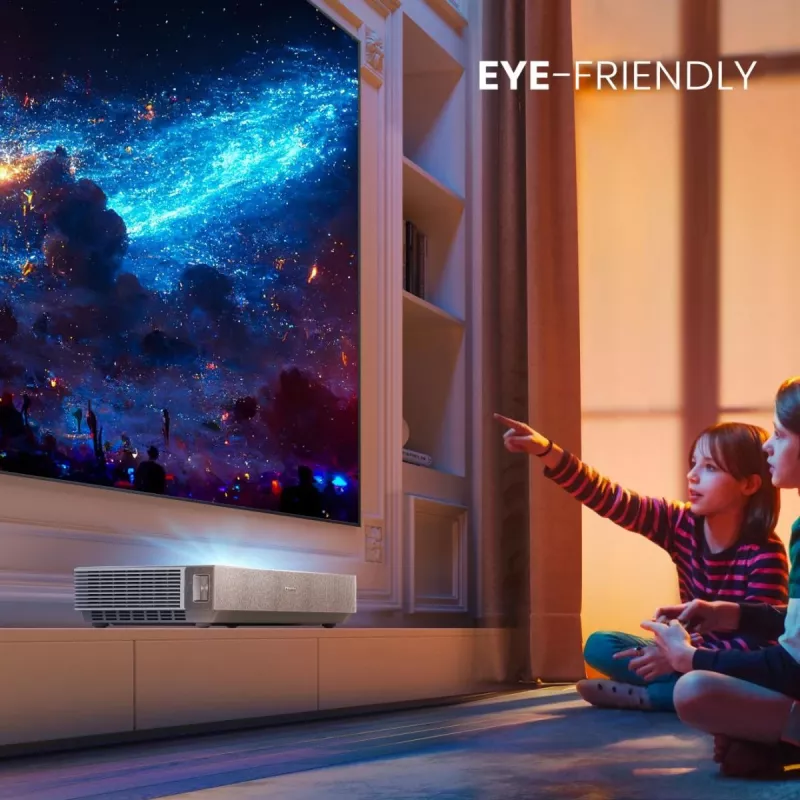 Hisense 120L5ND projekcijas televizors īpaši tuva metiena projektors 2700 ANSI lūmenu DLP UHD 4K (3840x2160) Melns, Sudraba 3D