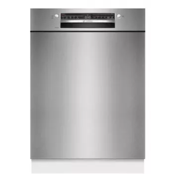 Iebūvējamā trauku mazgājamā mašīna Bosch SMU2HVS06E — pilna izmēra 60 cm, 14 galda klājumu ietilpība, 5 programmas, siltummaiņa žāvēšana