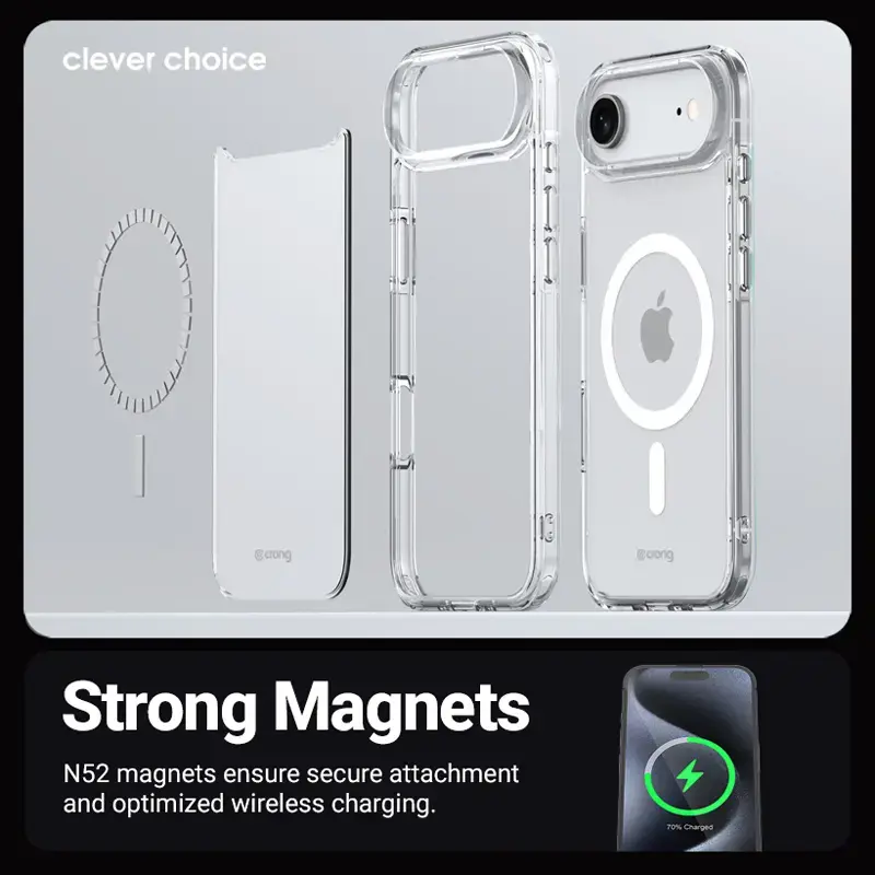 Crong Clear MAG Cover Case ar MagSafe iPhone 17 Pro Clear CRGCLRMIP1763PTRS