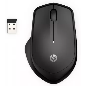 HP 280 Silent Wireless pele, labā roka, optiskā, RF bezvadu, melna